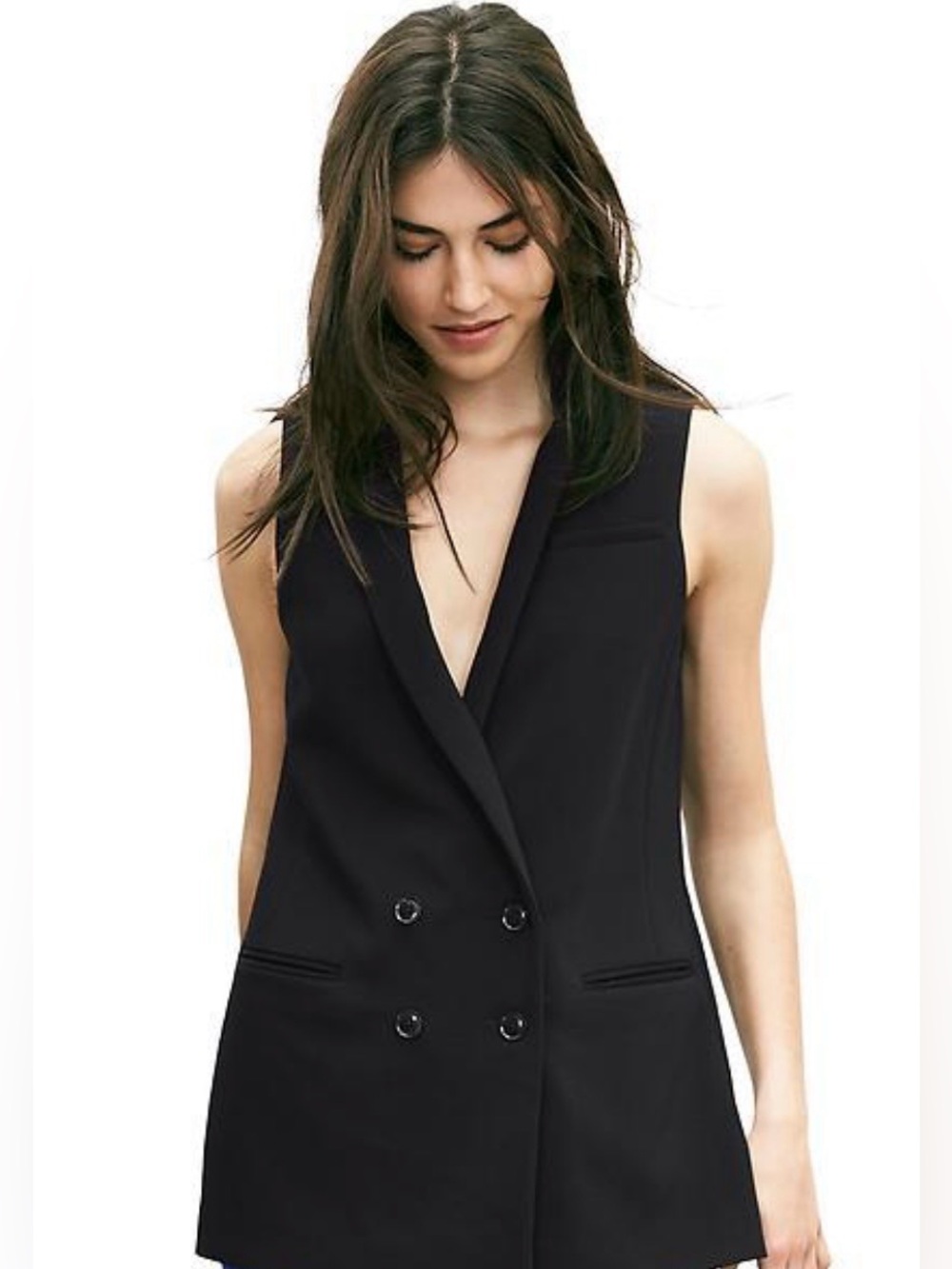 Banana Republic Sleeveless Linen Blazer